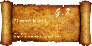 Glaser Kitti névjegykártya